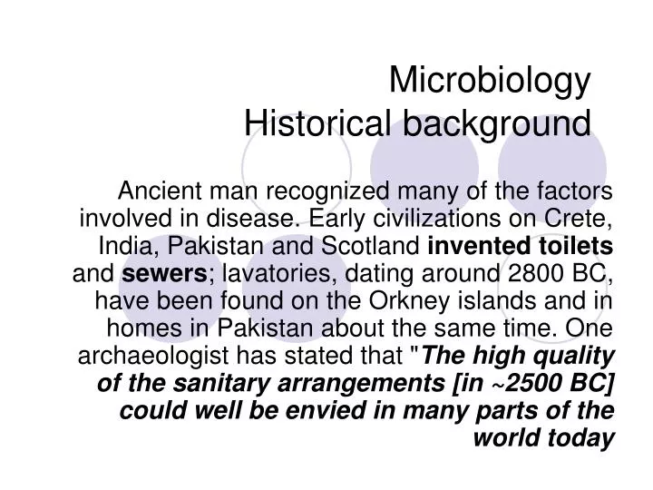 microbiology historical background