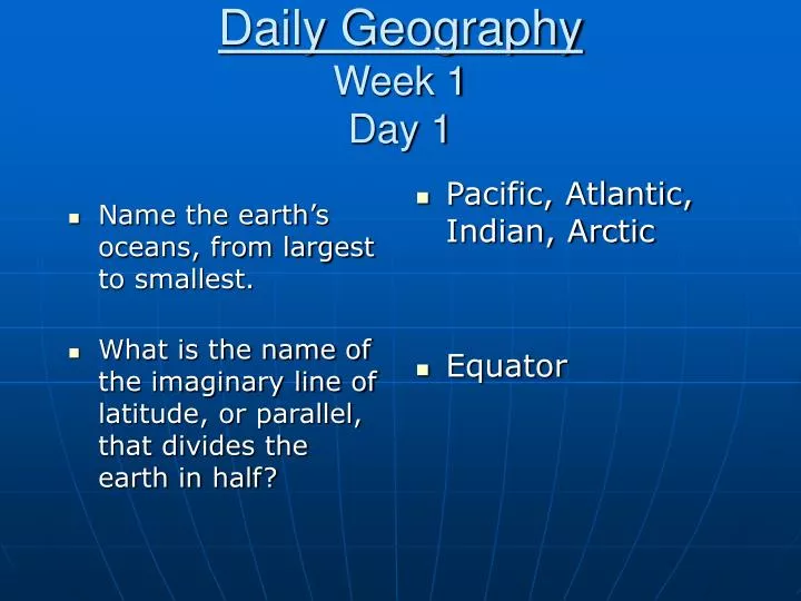 daily geography week 1 day 1