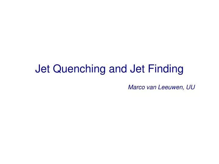 jet quenching and jet finding