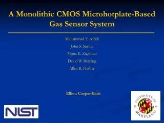 A Monolithic CMOS Microhotplate-Based Gas Sensor System