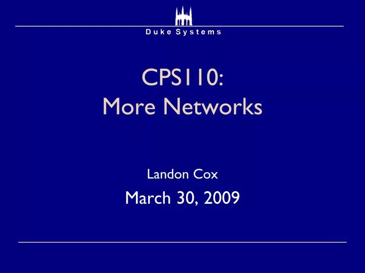 cps110 more networks