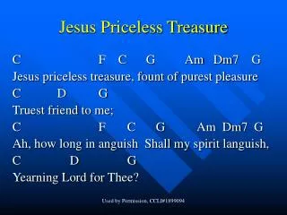 Jesus Priceless Treasure