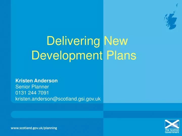 delivering new development plans