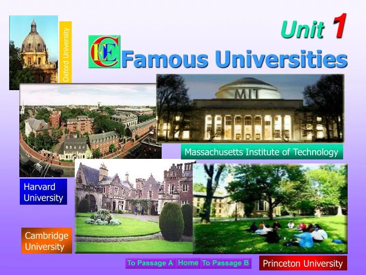 unit 1 famous universities