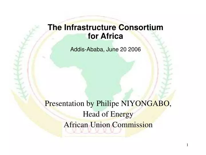 t he in frastructure consortium for africa addis ababa june 20 2006