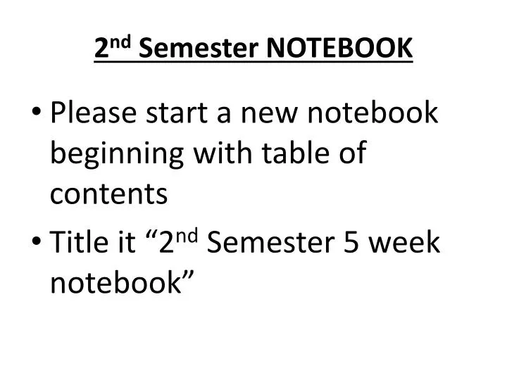 2 nd semester notebook