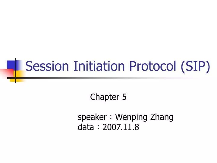 session initiation protocol sip