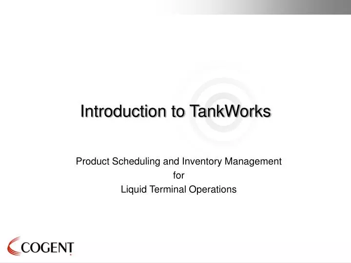 introduction to tankworks