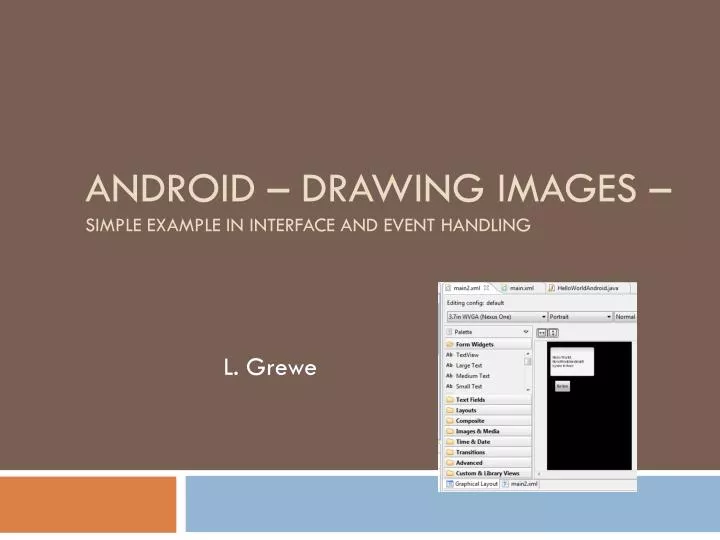 android drawing images simple example in interface and event handling