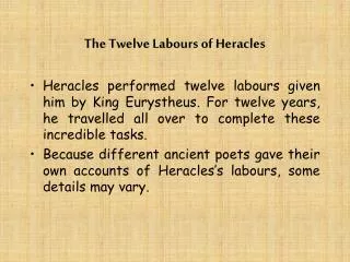 The Twelve Labours of Heracles