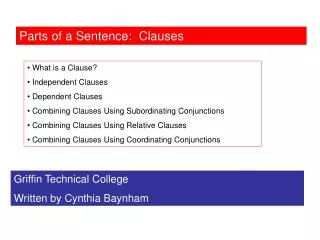 Parts of a Sentence: Clauses
