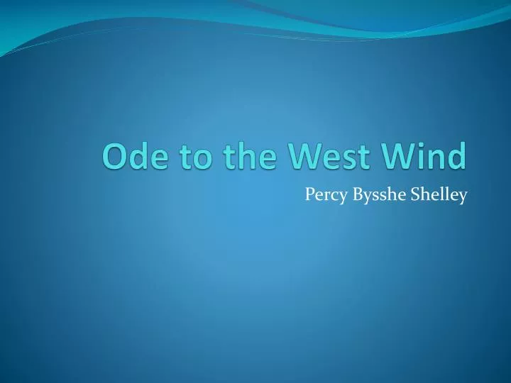 ode to the west wind