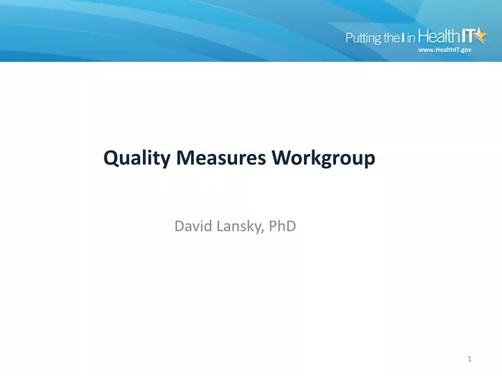 quality measures workgroup