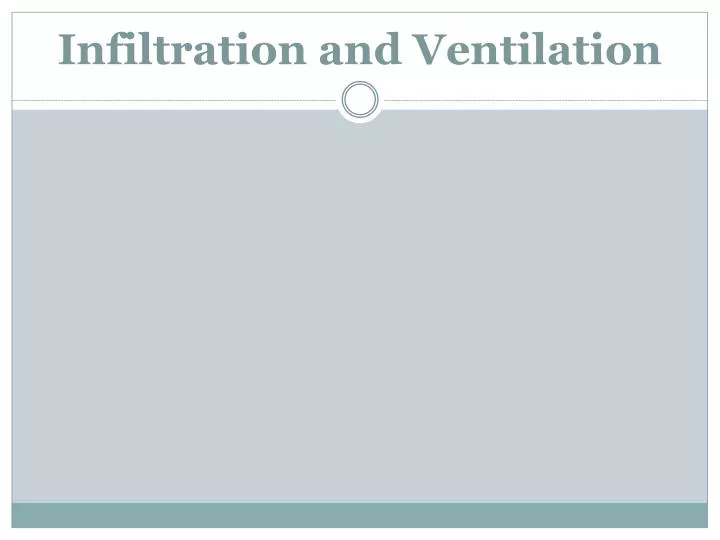 infiltration and ventilation