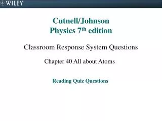 Cutnell/Johnson Physics 7 th edition