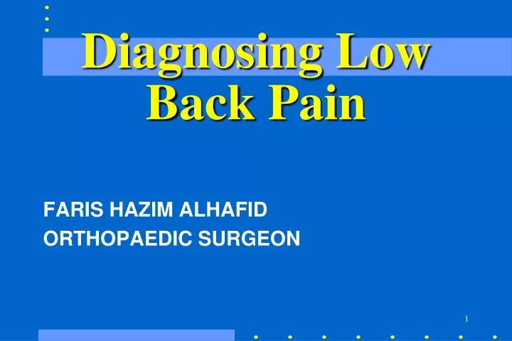 diagnosing low back pain