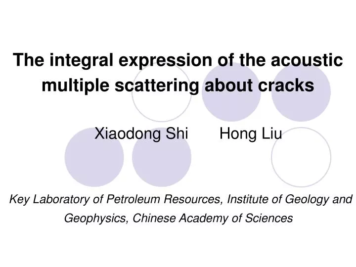 the integral expression of the acoustic multiple scattering about cracks