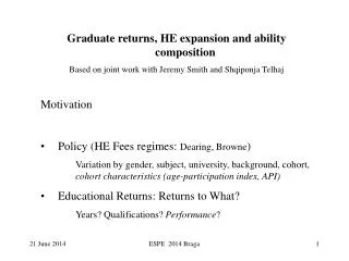 Graduate returns, HE expansion and ability composition