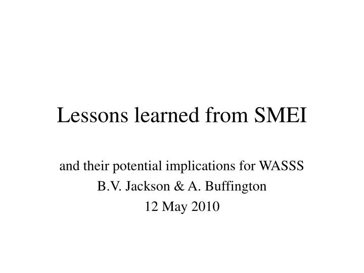 lessons learned from smei