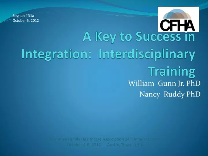 a key to success in integration interdisciplinary training