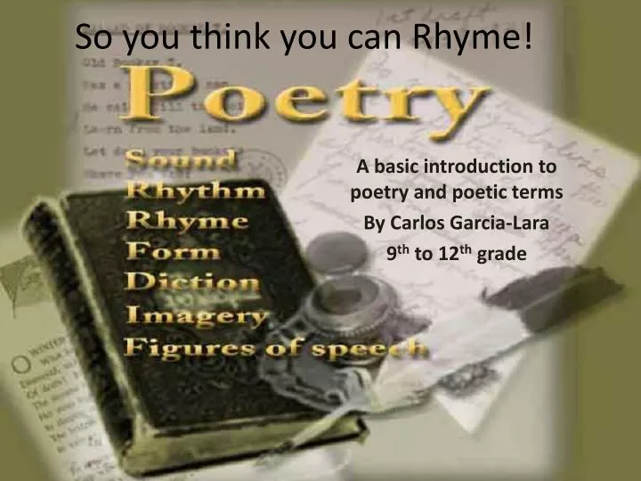 so you think you can rhyme
