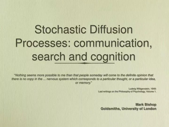 stochastic diffusion processes communication search and cognition
