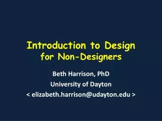 Introduction to Design for Non-Designers