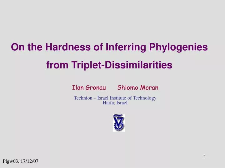 on the hardness of inferring phylogenies from triplet dissimilarities