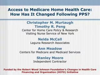 Access to Medicare Home Health Care: How Has It Changed Following PPS?