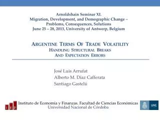 Argentine Terms Of Trade Volatility Handling Structural Breaks And Expectation Errors
