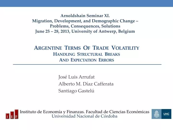 argentine terms of trade volatility handling structural breaks and expectation errors
