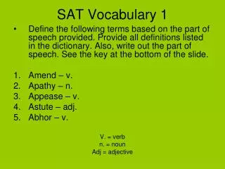 SAT Vocabulary 1