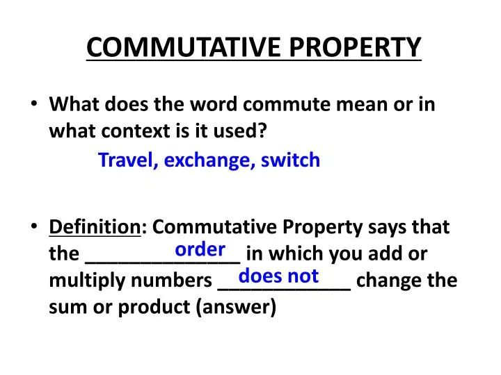 commutative property