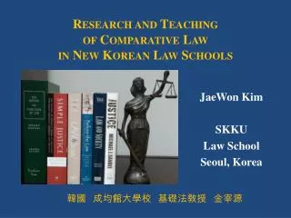 JaeWon Kim SKKU Law School Seoul, Korea