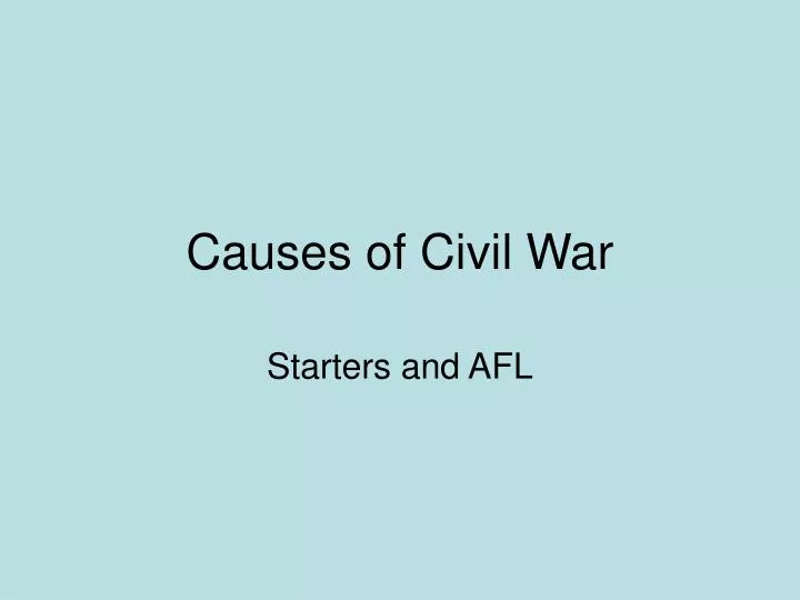 causes of civil war