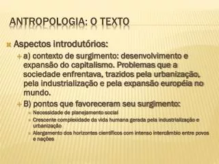 antropologia o texto