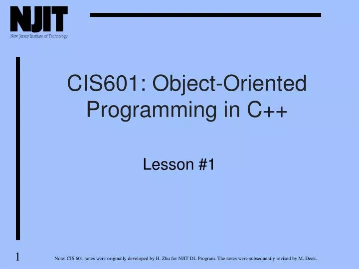 cis601 object oriented programming in c