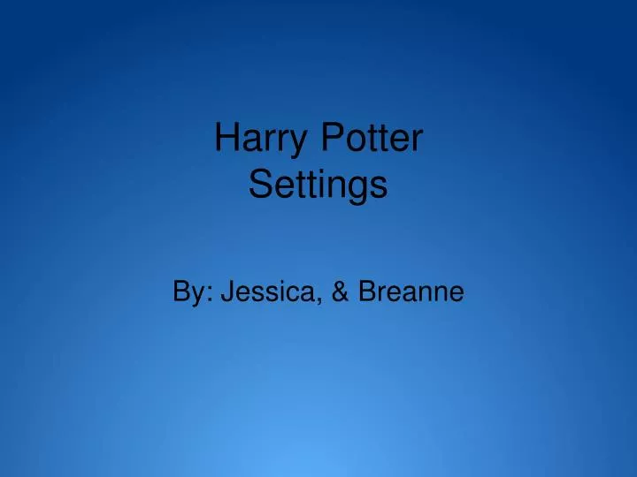 harry potter settings