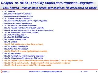 Chapter 10. NSTX-U Facility Status and Proposed Upgrades