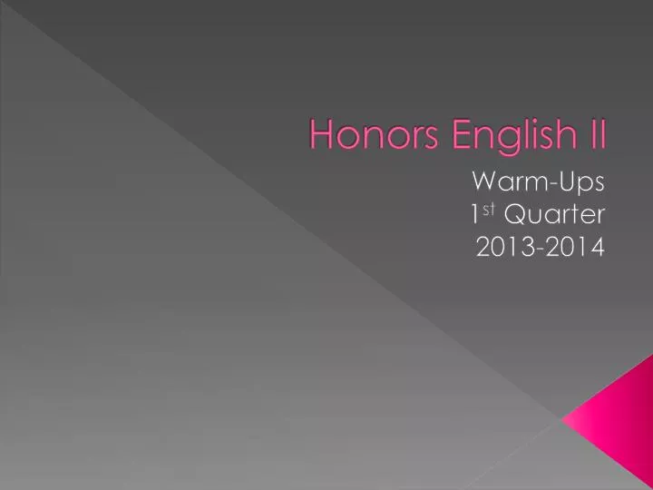 honors english ii