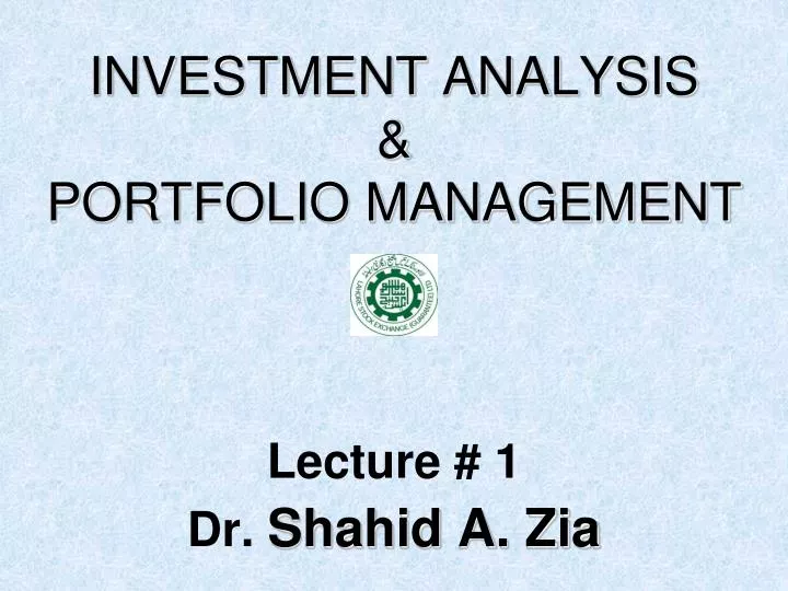investment analysis portfolio management