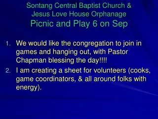 Sontang Central Baptist Church &amp; Jesus Love House Orphanage Picnic and Play 6 on Sep