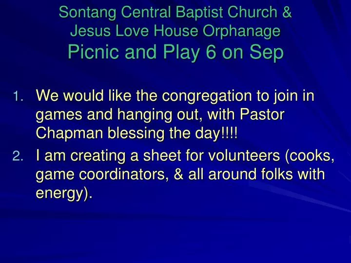 sontang central baptist church jesus love house orphanage picnic and play 6 on sep