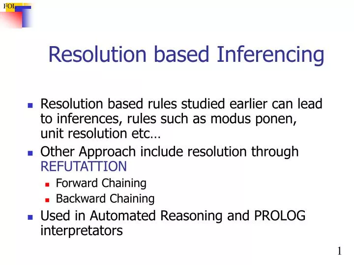 resolution based inferencing