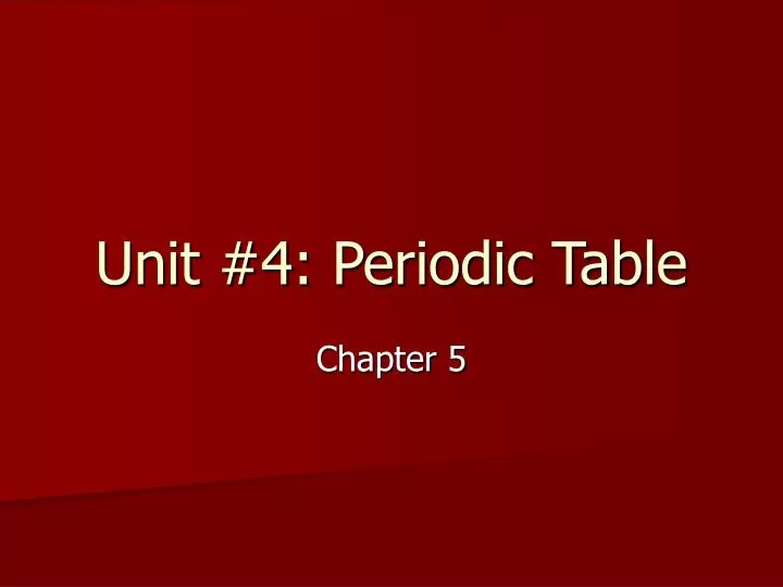 unit 4 periodic table