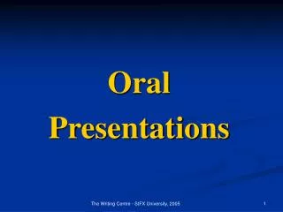 Oral Presentations