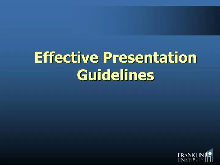 effective presentation guidelines