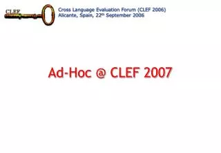 Ad-Hoc @ CLEF 2007