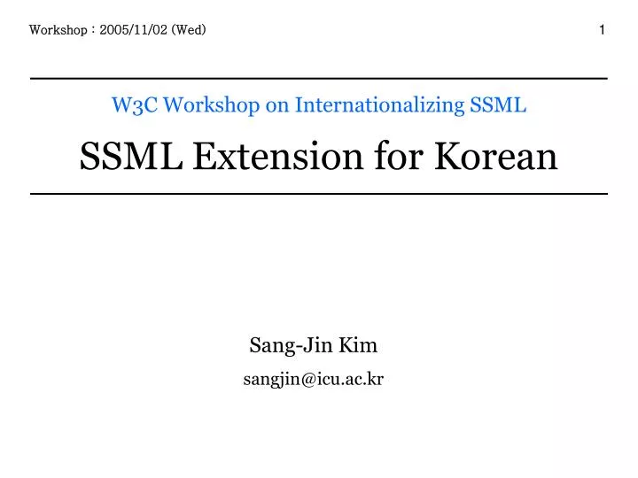 w3c workshop on internationalizing ssml ssml extension for korean