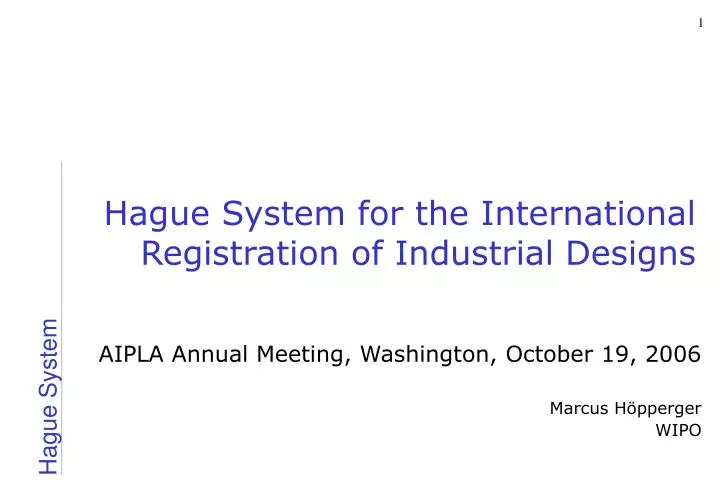 hague system for the international registration of industrial designs